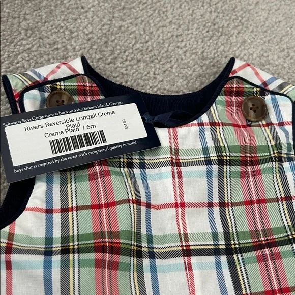 Plaid Kids Overalls - Picture 3 of 3